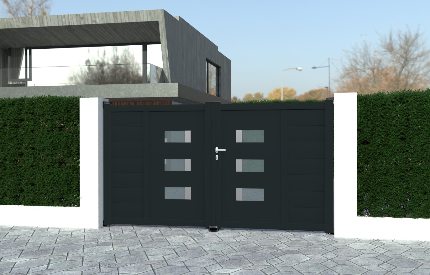 Portail aluminium battant DANA sur-mesure