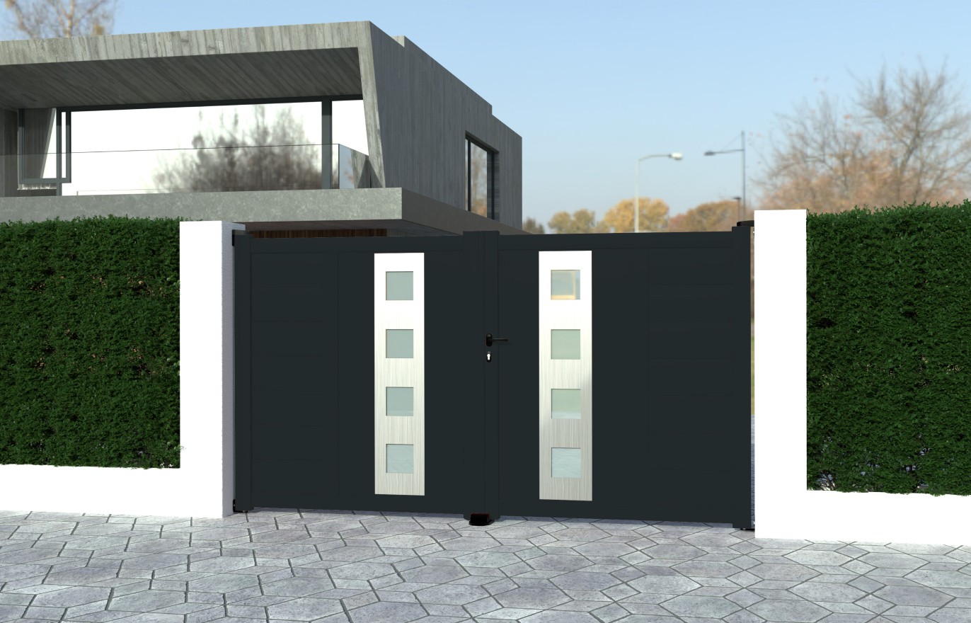 Portail aluminium battant MARA sur-mesure