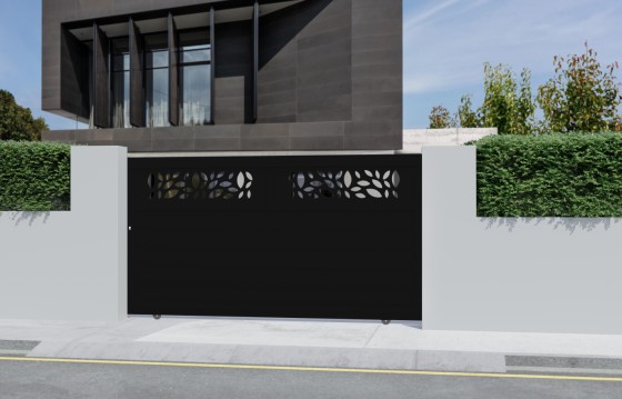 Portail aluminium coulissant FLORA sur-mesure