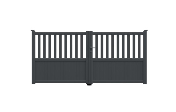 Portail aluminium battant BRANCA standard 3m Gris