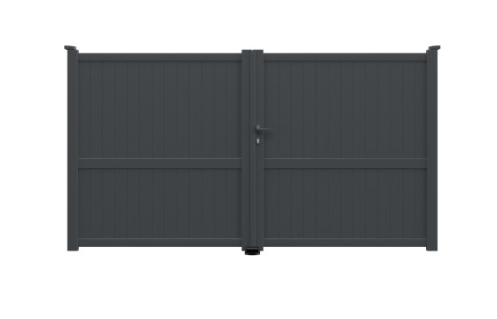 Portail aluminium battant LIDIA standard 3m Gris