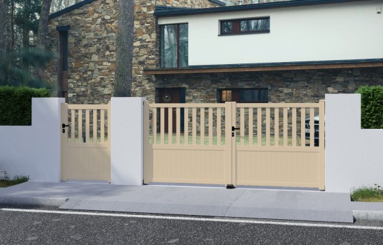 Portail aluminium battant BRANCA sur-mesure