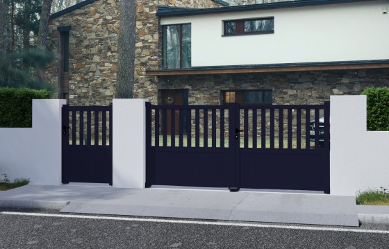 Portail aluminium battant BRANCA sur-mesure