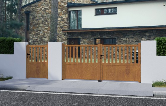 Portail aluminium battant BRANCA sur-mesure