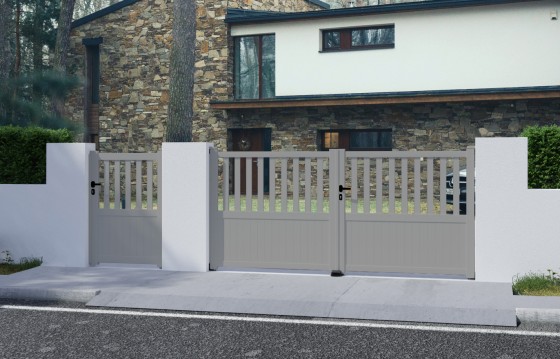 Portail aluminium battant BRANCA sur-mesure