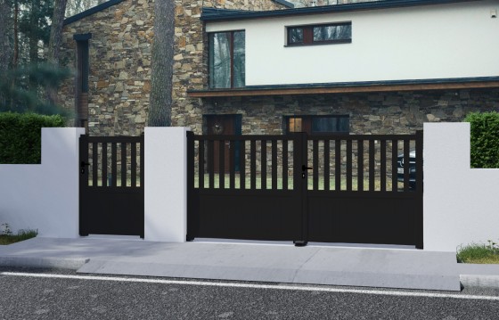 Portail aluminium battant BRANCA sur-mesure