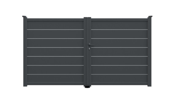 Portail aluminium battant ALVA standard 3m Gris
