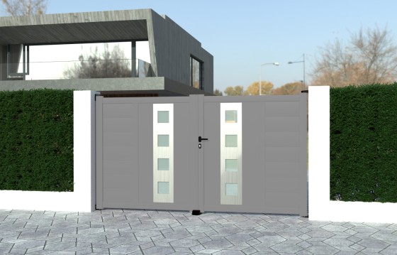 Portail aluminium battant MARA sur-mesure