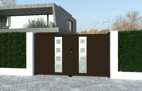 Portail aluminium battant MARA sur-mesure