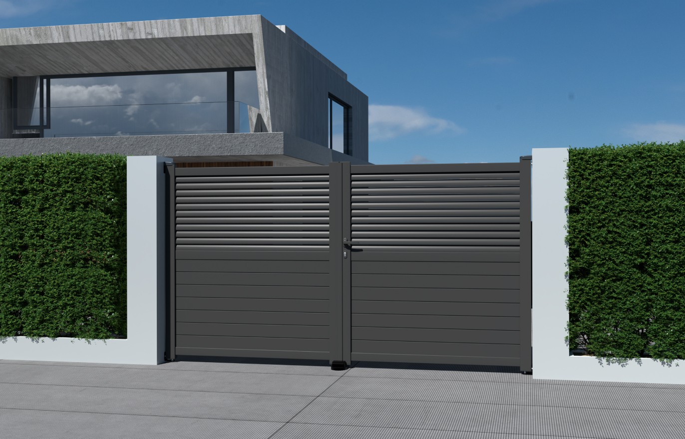 Portail aluminium battant JOANA standard 3m Gris