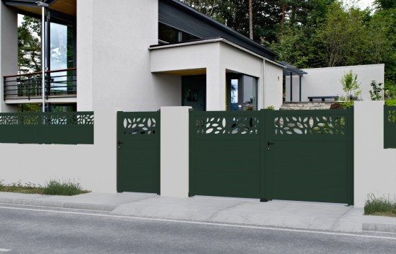 Portail aluminium battant FLORA sur-mesure