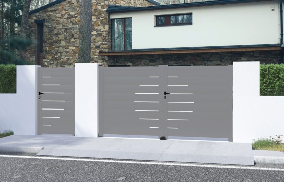 Portail aluminium battant LAUREA sur-mesure