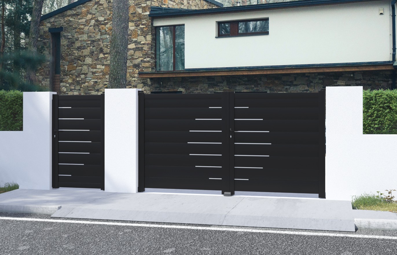 Portail aluminium battant LAUREA sur-mesure