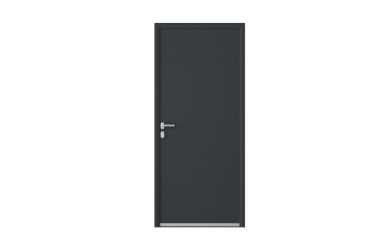 Porte aluminium Linea standard 65mm Gris