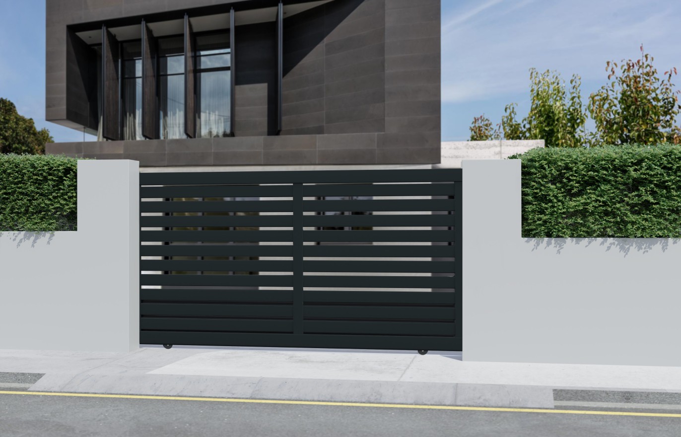 Portail aluminium coulissant CHANA standard 4m Gris