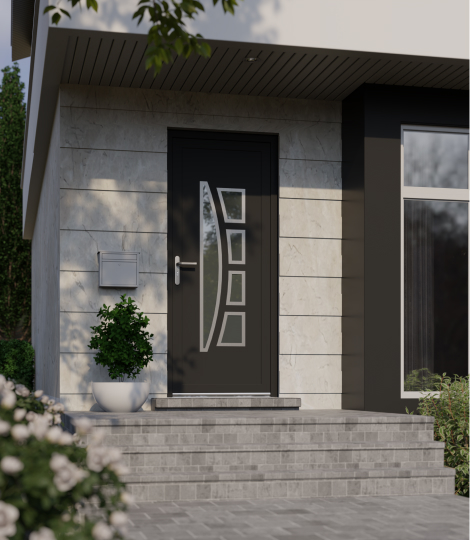 Porte pvc gris ardoise
