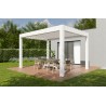 Pergola CASSY bioclimatique motorisée 6 poteaux lames perpendiculaire au mur