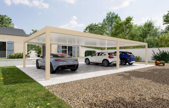 Carport autoportant Melia 6 poteaux