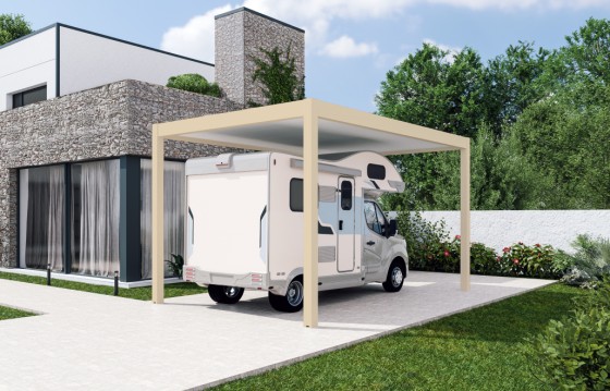 Carport autoportant Melia camping 4 poteaux