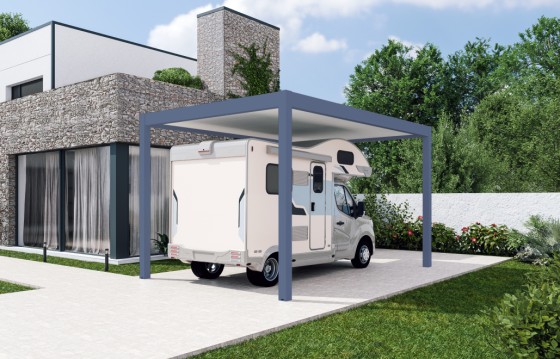 Carport autoportant Melia camping 4 poteaux