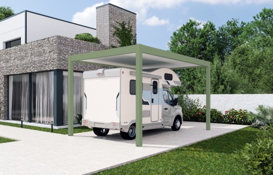 Carport autoportant Melia camping 4 poteaux