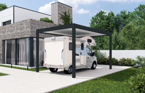 Carport autoportant Melia camping 4 poteaux