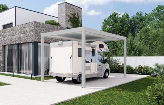 Carport autoportant Melia camping 4 poteaux