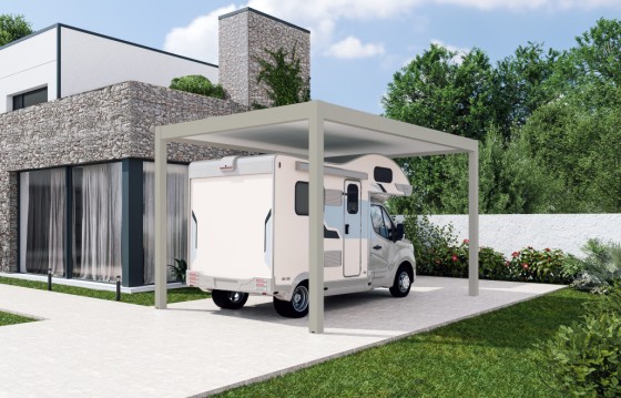 Carport autoportant Melia camping 4 poteaux