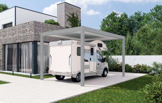 Carport autoportant Melia camping 4 poteaux